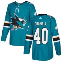 Men's Adidas San Jose Sharks Antti Suomela Teal Home Jersey - Authentic