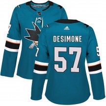 Women's Adidas San Jose Sharks Nick DeSimone Teal ized Home Jersey - Authentic