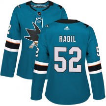 Women's Adidas San Jose Sharks Lukas Radil Teal Home Jersey - Authentic