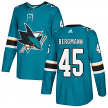 Youth Adidas San Jose Sharks Lean Bergmann Teal Home Jersey - Authentic