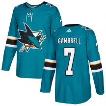 Youth Adidas San Jose Sharks Dylan Gambrell Teal Home Jersey - Authentic