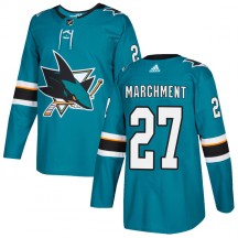 Youth Adidas San Jose Sharks Bryan Marchment Teal Home Jersey - Authentic