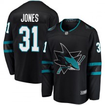 Men's Fanatics Branded San Jose Sharks Martin Jones Black Alternate Jersey - Breakaway