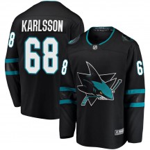 Men's Fanatics Branded San Jose Sharks Melker Karlsson Black Alternate Jersey - Breakaway