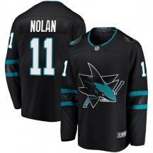 Men's Fanatics Branded San Jose Sharks Owen Nolan Black Alternate Jersey - Breakaway