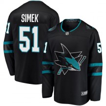 Men's Fanatics Branded San Jose Sharks Radim Simek Black Alternate Jersey - Breakaway