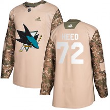 Youth Adidas San Jose Sharks Tim Heed Camo Veterans Day Practice Jersey - Authentic