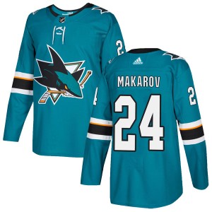 Men's Adidas San Jose Sharks Sergei Makarov Teal Home Jersey - Authentic