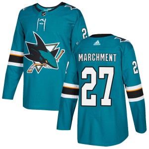 Men's Adidas San Jose Sharks Bryan Marchment Teal Home Jersey - Authentic