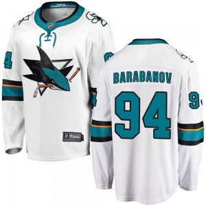 Men's Fanatics Branded San Jose Sharks Alexander Barabanov White Away Jersey - Breakaway