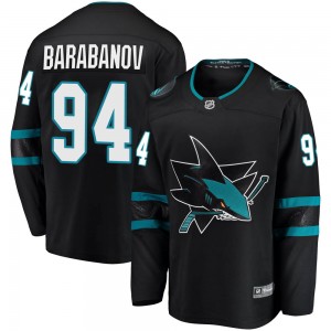 Youth Fanatics Branded San Jose Sharks Alexander Barabanov Black Alternate Jersey - Breakaway