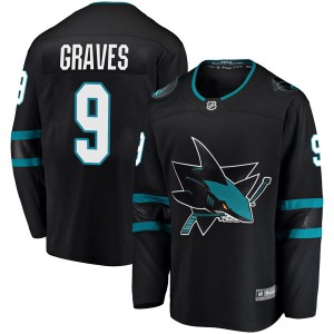 Youth Fanatics Branded San Jose Sharks Adam Graves Black Alternate Jersey - Breakaway