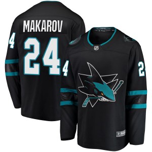 Youth Fanatics Branded San Jose Sharks Sergei Makarov Black Alternate Jersey - Breakaway