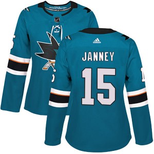Women's Adidas San Jose Sharks Craig Janney Teal Home Jersey - Authentic