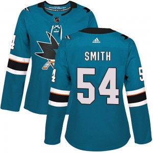 Women's Adidas San Jose Sharks Givani Smith Teal Home Jersey - Authentic