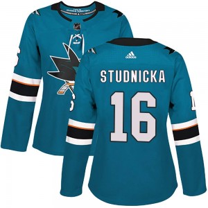 Women's Adidas San Jose Sharks Jack Studnicka Teal Home Jersey - Authentic