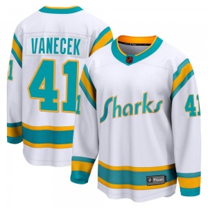 Men's Fanatics Branded San Jose Sharks Vitek Vanecek White Special Edition 2.0 Jersey - Breakaway