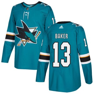 Youth Adidas San Jose Sharks Jamie Baker Teal Home Jersey - Authentic