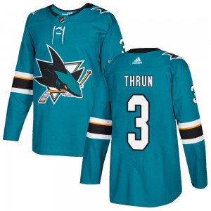 Youth Adidas San Jose Sharks Henry Thrun Teal Home Jersey - Authentic
