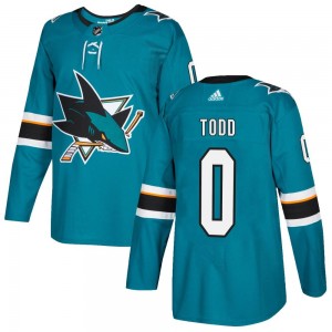 Youth Adidas San Jose Sharks Nathan Todd Teal Home Jersey - Authentic