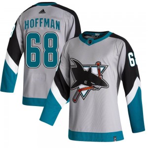Youth Adidas San Jose Sharks Mike Hoffman Gray 2020/21 Reverse Retro Jersey - Authentic