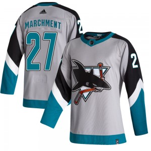 Youth Adidas San Jose Sharks Bryan Marchment Gray 2020/21 Reverse Retro Jersey - Authentic