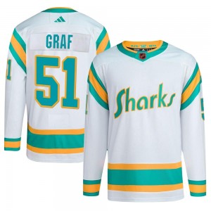 Youth Adidas San Jose Sharks Collin Graf White Reverse Retro 2.0 Jersey - Authentic