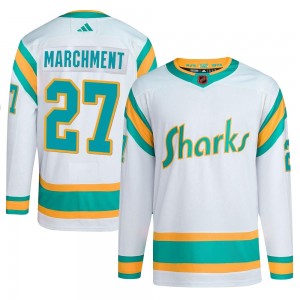 Youth Adidas San Jose Sharks Bryan Marchment White Reverse Retro 2.0 Jersey - Authentic