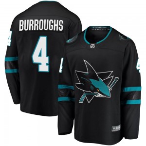Men's Fanatics Branded San Jose Sharks Kyle Burroughs Black Alternate Jersey - Breakaway