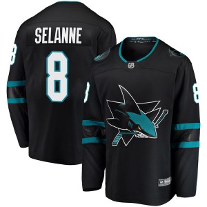 Men's Fanatics Branded San Jose Sharks Teemu Selanne Black Alternate Jersey - Breakaway