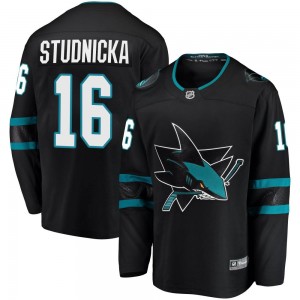 Men's Fanatics Branded San Jose Sharks Jack Studnicka Black Alternate Jersey - Breakaway
