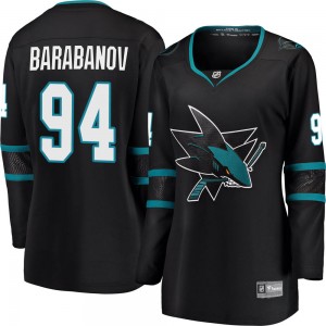 Women's Fanatics Branded San Jose Sharks Alexander Barabanov Black Alternate Jersey - Breakaway