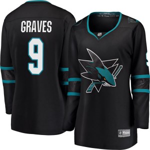 Women's Fanatics Branded San Jose Sharks Adam Graves Black Alternate Jersey - Breakaway