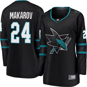 Women's Fanatics Branded San Jose Sharks Sergei Makarov Black Alternate Jersey - Breakaway