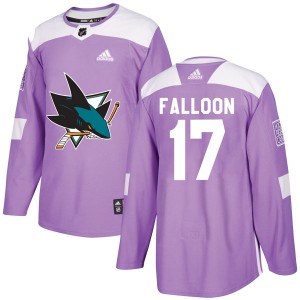 Men's Adidas San Jose Sharks Pat Falloon Purple Hockey Fights Cancer Jersey - Authentic