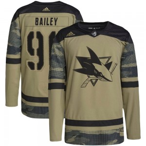 Youth Adidas San Jose Sharks Justin Bailey Camo Military Appreciation Practice Jersey - Authentic