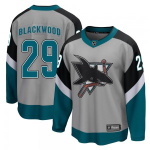 Men's Fanatics Branded San Jose Sharks Mackenzie Blackwood Black Gray 2020/21 Special Edition Jersey - Breakaway