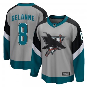 Men's Fanatics Branded San Jose Sharks Teemu Selanne Gray 2020/21 Special Edition Jersey - Breakaway