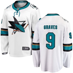 Youth Fanatics Branded San Jose Sharks Adam Graves White Away Jersey - Breakaway