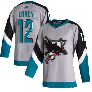 Men's Adidas San Jose Sharks Bob Errey Gray 2020/21 Reverse Retro Jersey - Authentic