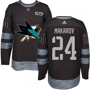 Men's San Jose Sharks Sergei Makarov Black 1917-2017 100th Anniversary Jersey - Authentic