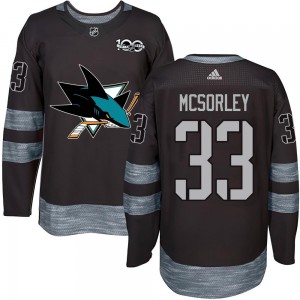Men's San Jose Sharks Marty Mcsorley Black 1917-2017 100th Anniversary Jersey - Authentic