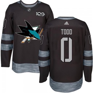 Youth San Jose Sharks Nathan Todd Black 1917-2017 100th Anniversary Jersey - Authentic